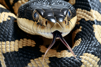 Snake Head With Forked Tongue