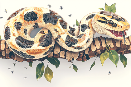 Snake On Branch Illustration