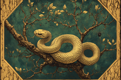 Snake On Branch Illustration
