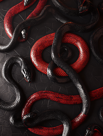 Snakes in Red and Black