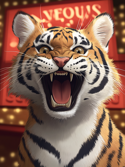 Snarling Tiger Close Up