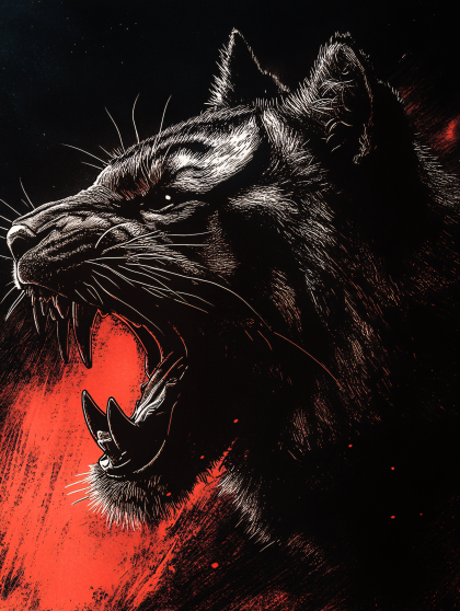Snarling Wolf Head