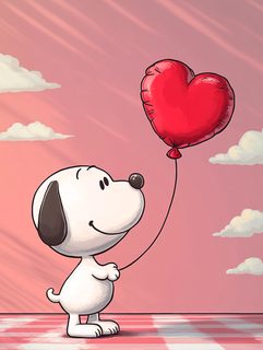 Snoopy with Heart Balloon