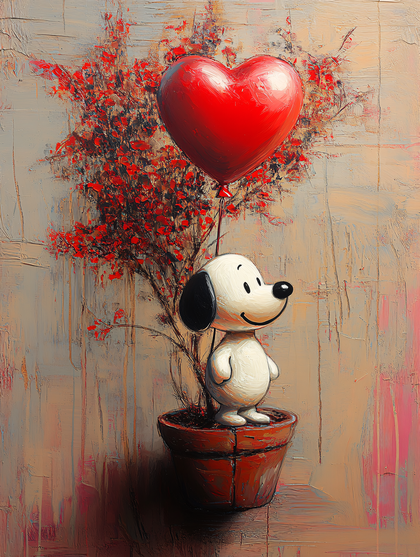 Snoopy with Heart Balloon