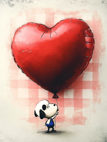 Snoopy with Heart Balloon