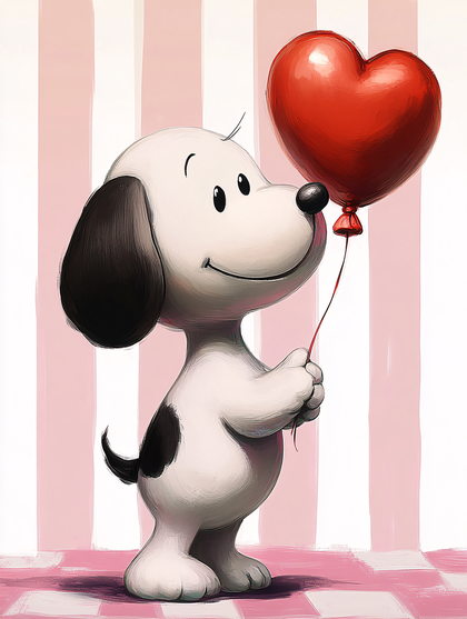 Snoopy With Heart Balloon