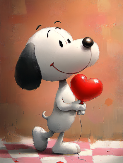 Snoopy with Heart Balloon