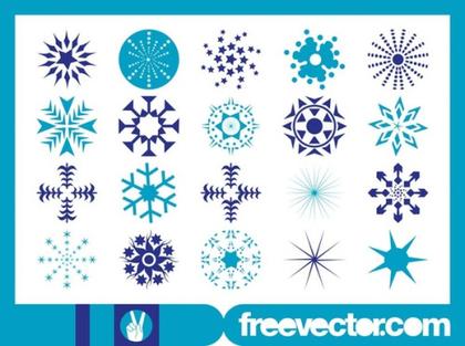 Snowflakes Set Free Vector