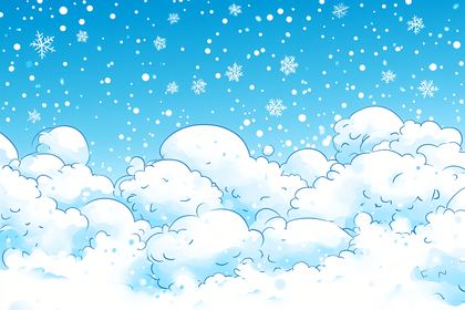 Snowy Clouds And Falling Snow