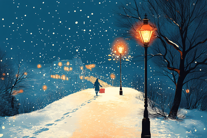 Snowy Evening Walk