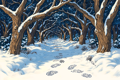 Snowy Forest Path