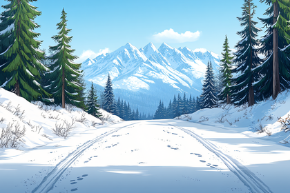 Snowy Mountain Landscape