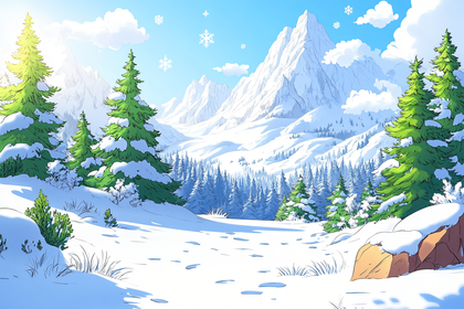 Snowy Mountain Landscape