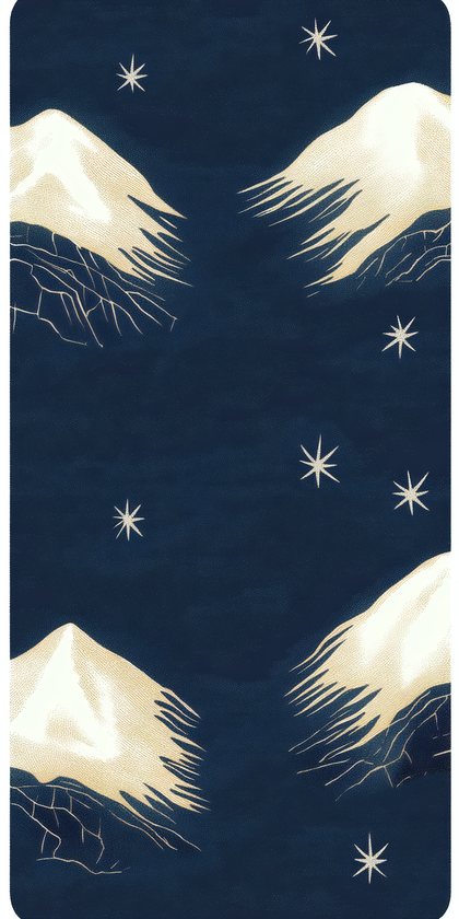 Snowy Peaks Under Starry Skies
