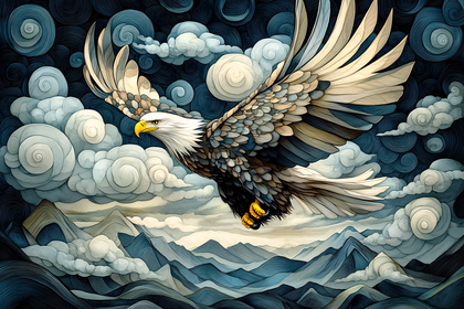 Soaring Eagle Over Mountain Vista