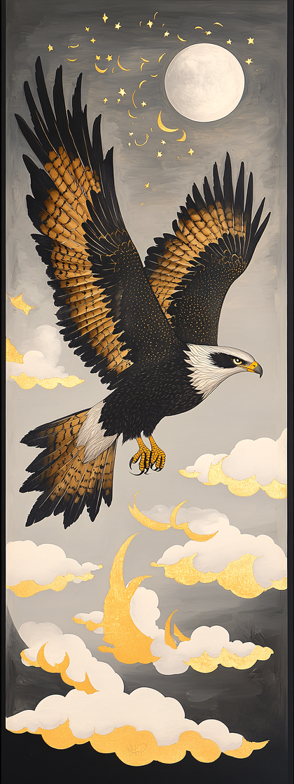 Soaring Falcon at Night