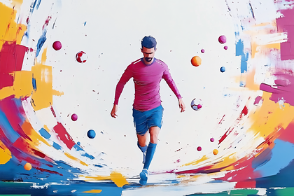 Soccer Player In Abstract Motion
