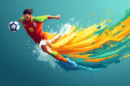 Soccer Player In Dynamic Pose