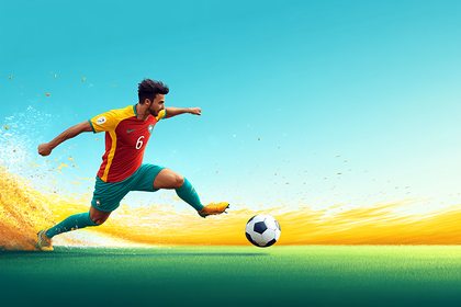 Soccer Player Kicking Ball