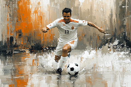 Soccer Player Kicking Ball