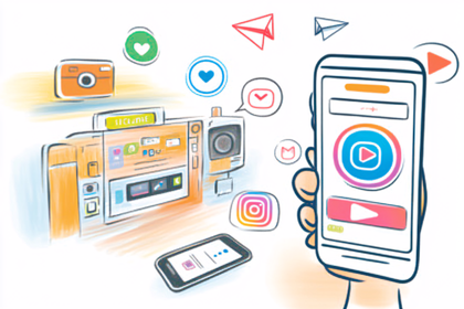 Social Media and Content Creation Illustration