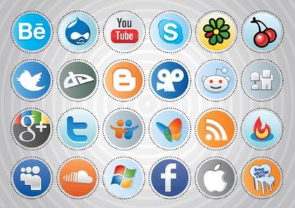 Social Media Buttons Free Vector
