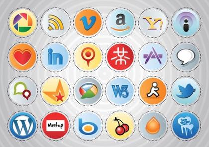 Social Media Icon Set Free Vector