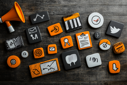 Social Media Icons Arrangement