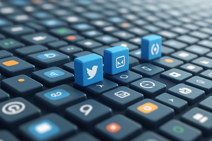 Social Media Icons on Keyboard