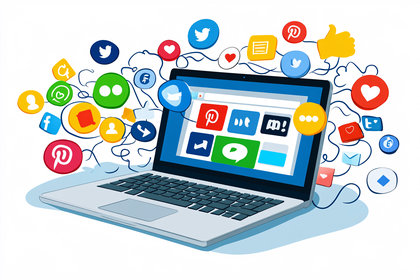 Social Media Laptop