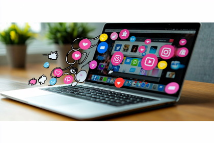Social Media Laptop