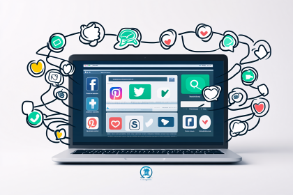 Social Media Marketing on Laptop