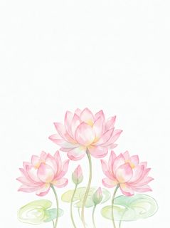 watercolor lotus flowers