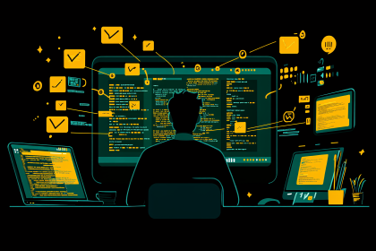 Software Developer Working on Multiple Screens