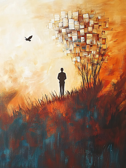Solitary Figure On A Hilltop