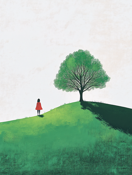 Solitary Figure Underneath A Majestic Tree
