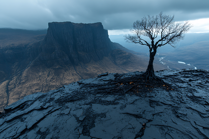 Solitary Tree on a Cliff Edge