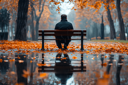 Solitude in Autumn Rain