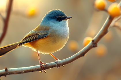 Songbird Perched on Branch