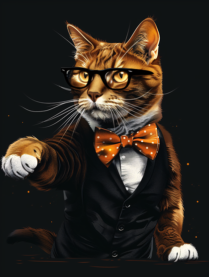 Sophisticated Cat in a Suit
