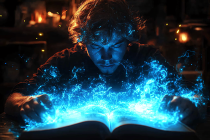 Sorcerer Reading A Magic Book