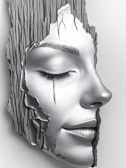 Sorrowful Silver Sculpture