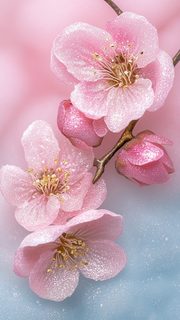 sparkling pink cherry blossoms