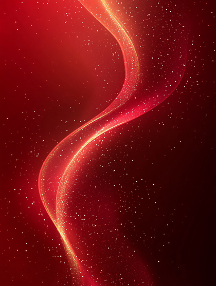 Sparkling Red Abstract Wave