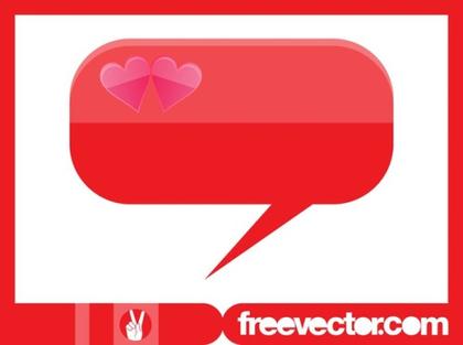 Speech Bubble With Hearts Free Vector