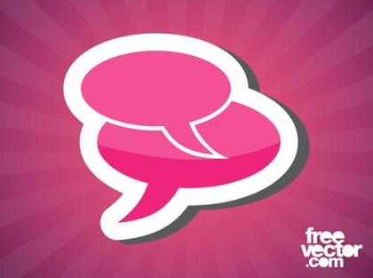 Speech Bubbles Sticker Free Vector
