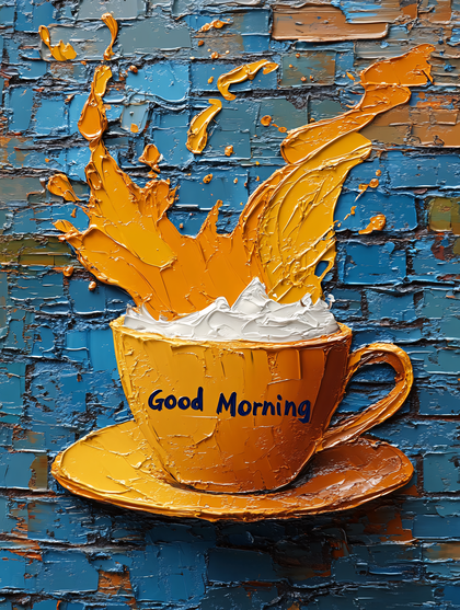 Spilled Coffee Cup Painting
