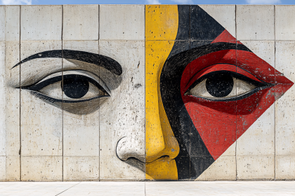 Split Face Mural Art