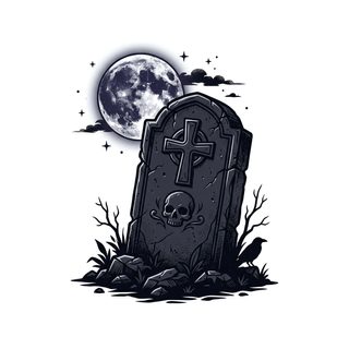 tombstone moon illustration