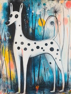 Spotted Dog in Abstract Forest